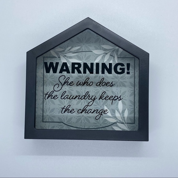 Other New Shadow Box Coin Bank Warning She Who Does The Laundry Keeps